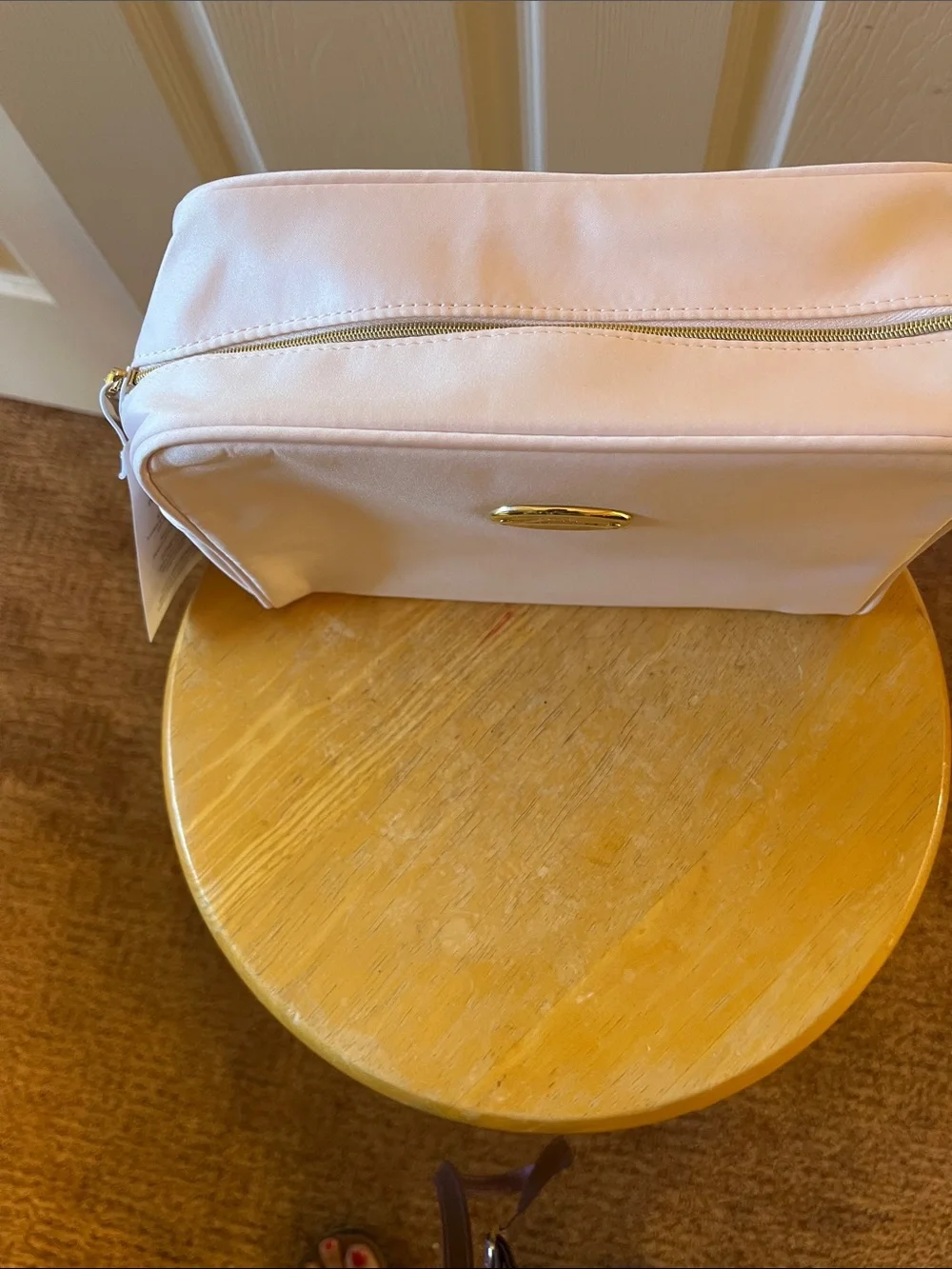Coach Pale Pink Cosmetic Case with Gold Plaque 9X6